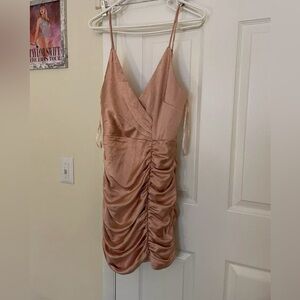 Saints and secrets form fitting pink satin dress size medium new nwt